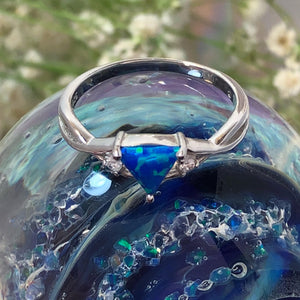 Blue Opal Triangle Ring - Ring - AlphaVariable