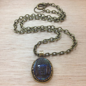 Labradorite Buddha Necklace - Necklace - AlphaVariable
