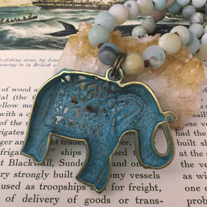 Amazonite Elephant Necklace - Necklace - AlphaVariable