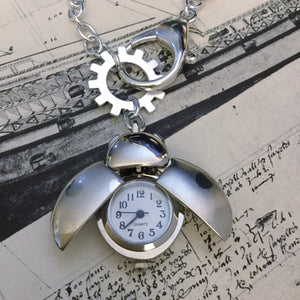 Ladybug Pocket Watch Necklace - Pocket Watch Necklace - AlphaVariable