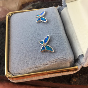 Sterling Silver Opal Butterfly Earrings - Earrings - AlphaVariable