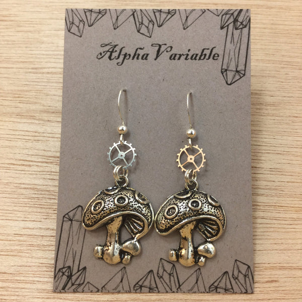 Mushroom Earrings - Earrings - AlphaVariable