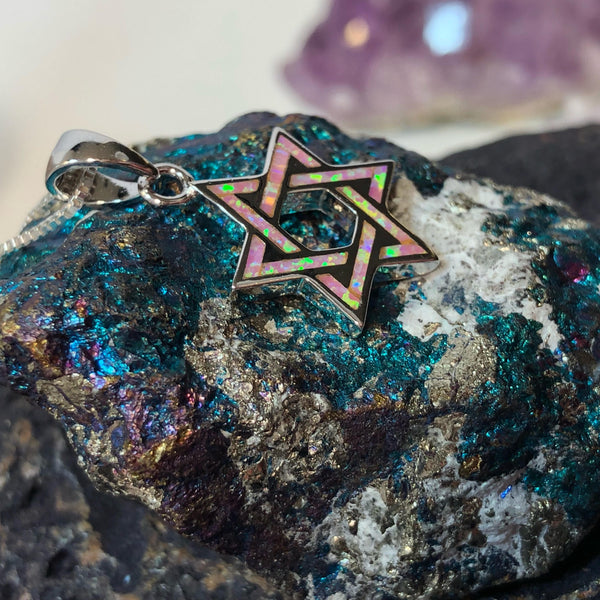 Opal star discount of david necklace