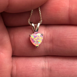 Pink Opal Heart Earrings +Necklace Set - Earrings - AlphaVariable