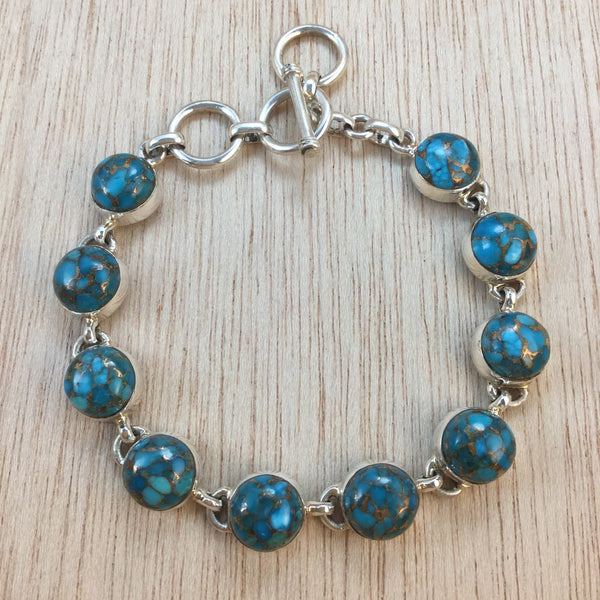 Sterling Silver Turquoise Bracelet - Bracelet - AlphaVariable