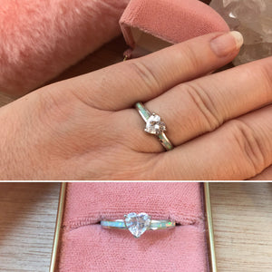 Opal Band Diamond Heart Ring - Ring - AlphaVariable