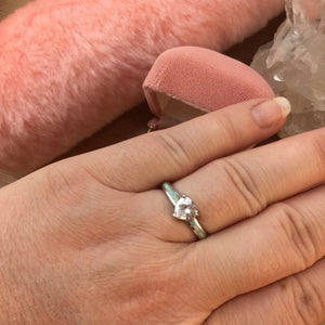 Opal Band Diamond Heart Ring - Ring - AlphaVariable