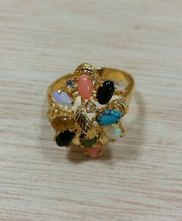 Vintage Multistone Cocktail Rings - Ring - AlphaVariable