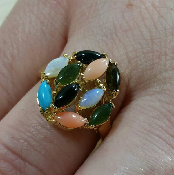 Vintage Multistone Cocktail Ring - Ring - AlphaVariable