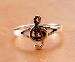 Treble Clef Ring in Piano Gift Box - Ring - AlphaVariable