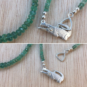 Sterling Silver Emerald Necklace - Necklace - AlphaVariable