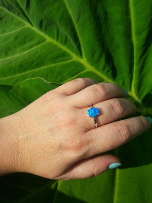 Blue Opal Oval Ring - Ring - AlphaVariable