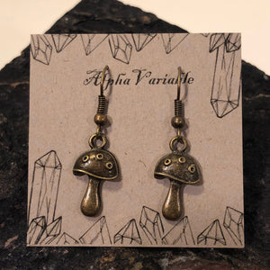 Mushroom Earrings - Earrings - AlphaVariable