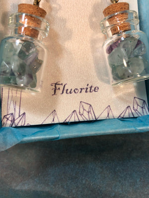 Fluorite Bottle Earrings - Earrings - AlphaVariable