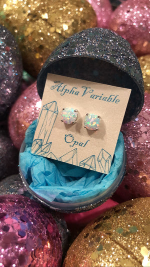 Opal Earrings + Glitter Egg Gift Box -  - AlphaVariable