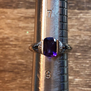 Amethyst Diamond Ring - Ring - AlphaVariable