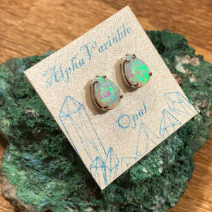 Opal Earrings with Glitter Egg Gift Box -  - AlphaVariable