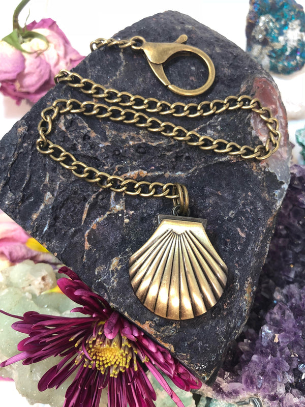 Sea Shell Pocket Watch - Pocket Watch Necklace - AlphaVariable