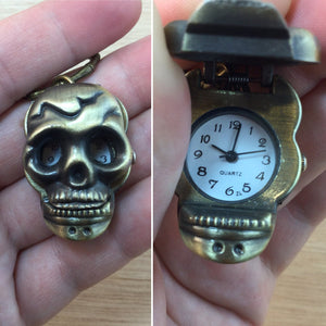 Skull Pocket Watch Key Necklace - Necklace - AlphaVariable