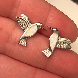 Opal Hummingbird Earrings - Earrings - AlphaVariable