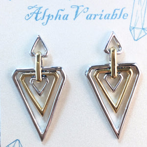 Sterling Silver 14k Gold Geometric Earrings - Earrings - AlphaVariable