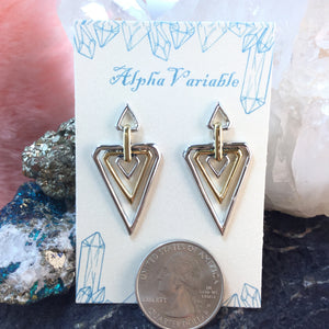 Sterling Silver 14k Gold Geometric Earrings - Earrings - AlphaVariable