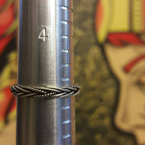 Hold Variable Sized Rings Braided Sterling Silver Oxidized Stacking Ring by AlphaVariable