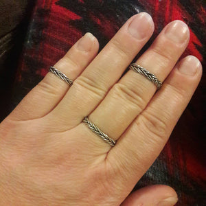 Braided Silver Stacking Ring - Ring - AlphaVariable