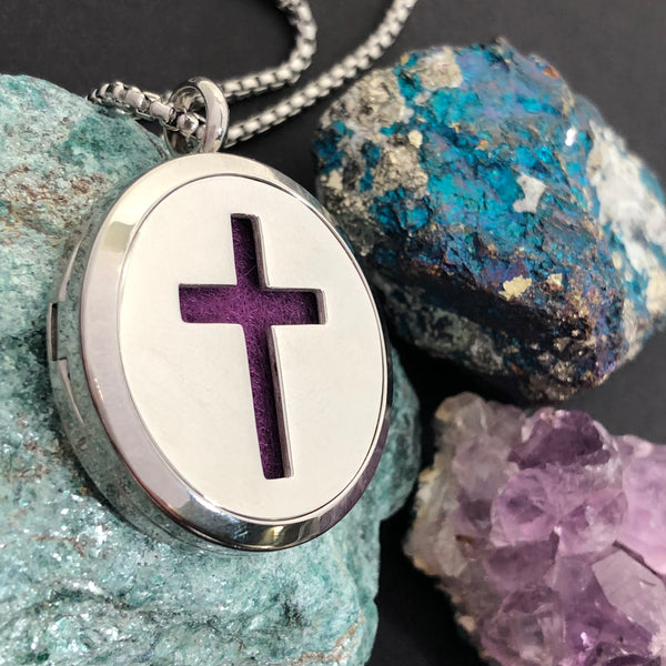 Cross Essential Oil Diffuser Necklace - Diffuser Necklace - AlphaVariable