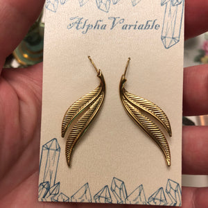 Gold Leaf Earrings - Earrings - AlphaVariable