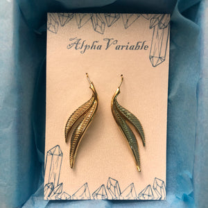 Gold Leaf Earrings - Earrings - AlphaVariable
