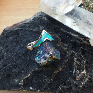 Blue Opal Chevron Ring - Ring - AlphaVariable