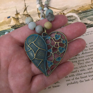 Amazonite Heart Necklace - Necklace - AlphaVariable