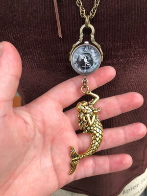 Mermaid Pocketwatch Necklace - Pocket Watch Necklace - AlphaVariable