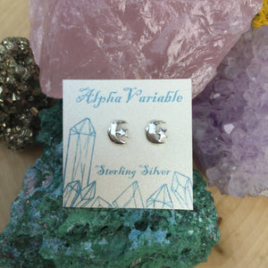 Moon and Star Earrings - Earrings - AlphaVariable