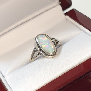 Oval Opal Ring in Wood Gift Box - Ring - AlphaVariable