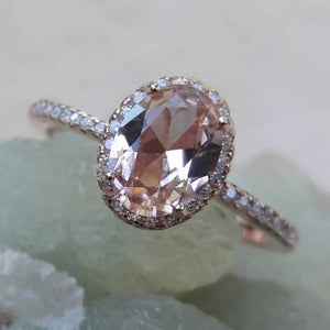 Rose Gold Morganite Ring - Ring - AlphaVariable