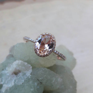 Rose Gold Morganite Ring - Ring - AlphaVariable