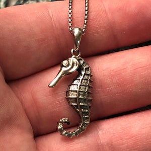 Sterling Silver Seahorse Necklace - Necklace - AlphaVariable