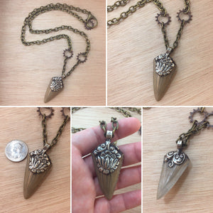 Shark Tooth Lotus Flower Necklace - Necklace - AlphaVariable