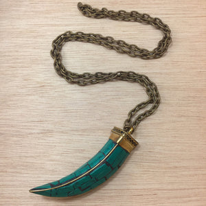 Turquoise Horn Necklace - Necklace - AlphaVariable