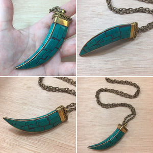 Turquoise Horn Necklace - Necklace - AlphaVariable