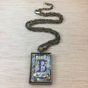 Steampunk "B" Necklace - Pocket Watch Necklace - AlphaVariable
