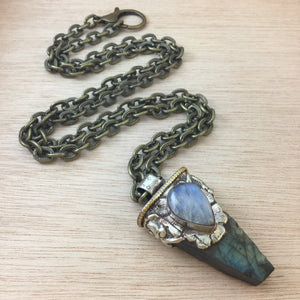 Moonstone and Labradorite Necklace - Necklace - AlphaVariable