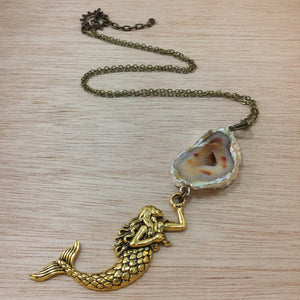 Mermaid Druzy Necklace - Necklace - AlphaVariable
