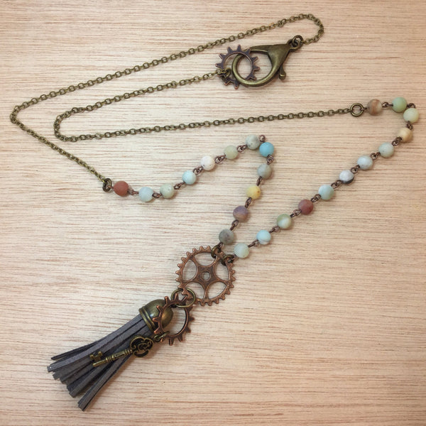 Steampunk Gear Tassel Necklace - Necklace - AlphaVariable