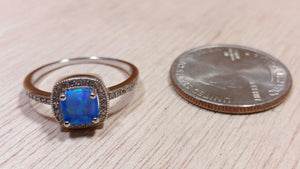 Blue Square Opal Ring - Ring - AlphaVariable
