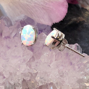 Oval Opal Earrings - Earrings - AlphaVariable