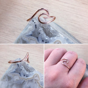 Rose Gold Wave Ring - Ring - AlphaVariable