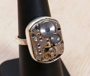 Steampunk Watch Movement Ring - Ring - AlphaVariable